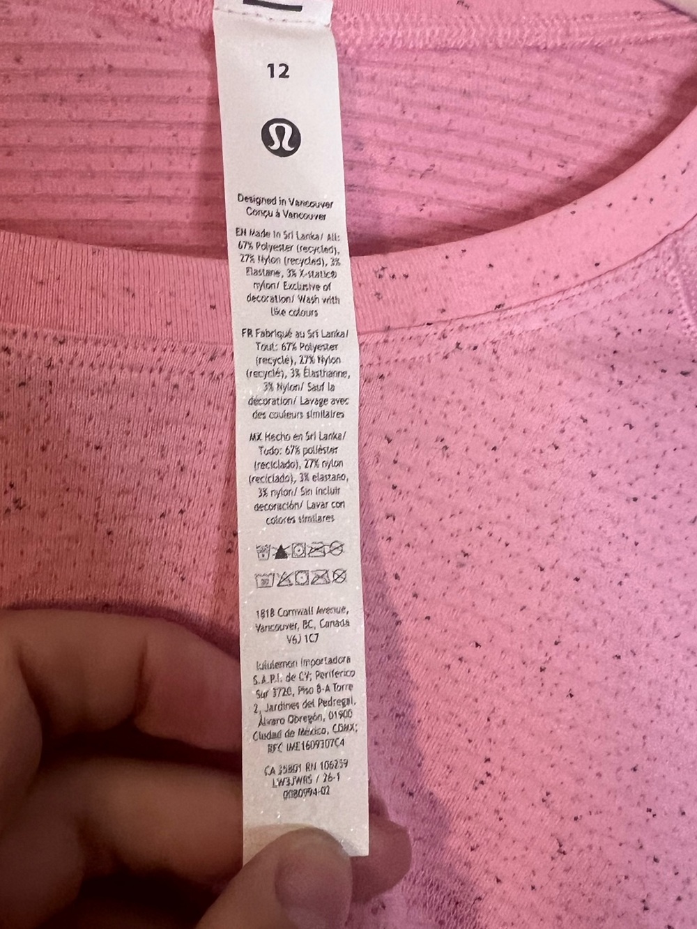 #600 Lululemon NWT Swiftly Tech Cropped Short Sleeve 2.0 Candy Cloud Multi Sz 12 - Picture 4 of 5